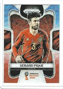 2018 Panini Prizm World Cup Soccer Gerard Pique (Spain) Blue & Red Wave PRIZM - Picture 1 of 2