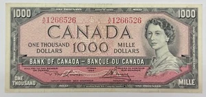 1954 Bank of Canada $1000 Canadian Banknote - Picture 1 of 9