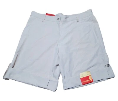 Pantalones cortos para mujer resistentes a la intemperie 14 (36x14) beige bermudas lona suave tiro medio Foto 1 de 4