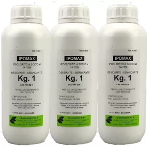 3 IPOMAX DA KG. 1 - IPOCLORITO DI SODIO 14-15% - CLORO LIQUIDO - Foto 1 di 1