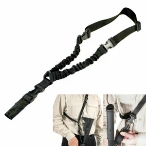 Tactical US One Single Point Sling Strap Bungee Rifle Gun Sling with QD Buckle - Picture 1 of 11