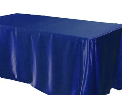 6 pack 90x132" Rectangular Satin Tablecloth Wedding Party Catering - Image 1 of 4