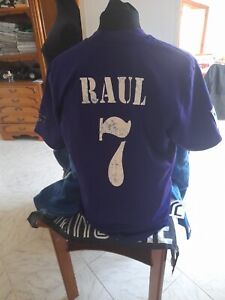 maglia calcio Real Madrid vintage RAUL #7 Mobile camiseta 2001 2002 LFP camiseta