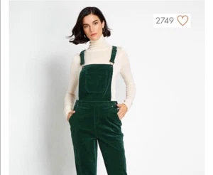 Modcloth grün Cord Flare Overalls Größe Large neu mit Etikett - Bild 1 von 6