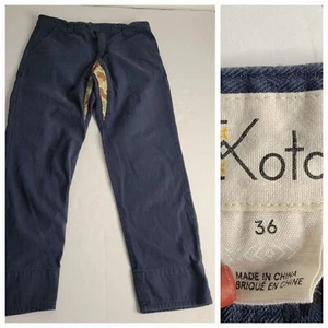 Pantalones chinos KOTO para hombre talla 36 azul marino calce ajustado 100 % algodón cónico - Imagen 1 de 10
