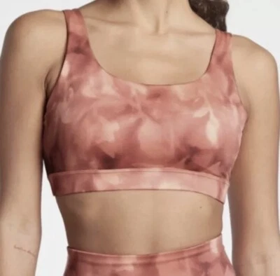 Athleta Sports Bra Size 3X Orange Exhale Low Impact Tie Dye Strappy Pink Workout - Image 1 of 4