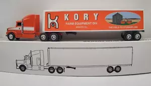 Ertl 1:64 Peterbilt Cab/Trailer - Kory Farm Equip, Manlius, IL - Louisville 1993 - Picture 1 of 6
