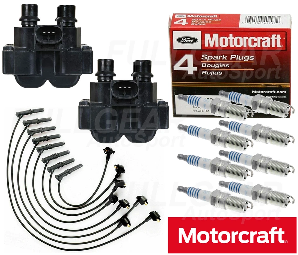 IGNITION COIL + MOTORCRAFT SPARK PLUG +  WIRE FOR FORD RANGER EXPLORER 4.6L 5.0L - Image 1 of 3