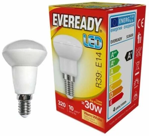 2 X EVEREADY R39 4W=30W LED E14 SES LAMP BULB WARM WHITE 3000K ENERGY SAVING - Picture 1 of 2