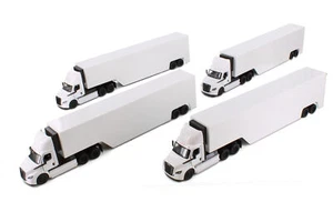 BOX OF 4 FREIGHTLINER ECASCADIA WITH CONTAINER 1/60 DIECAST CAR KINSMART 1303DW - Picture 1 of 5