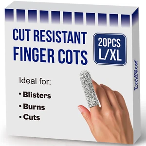 EvridWear Anti-cut Finger Cots HPPE Cut Resistant Protection 20PCS/Pack Value Pk