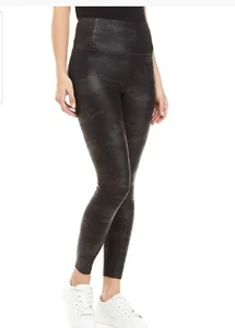 FAUX LEATHER CAMO MATTE Legging  Black Camouflage Size M ($54) - Picture 1 of 8