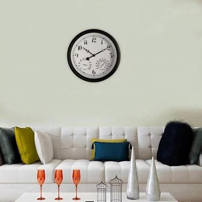 Orologio da parete per esterni Termometro Igrometro Orologio da giardino - Immagine 1 di 4