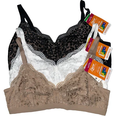 Warner's Bra Bralette Lace Escape Wirefree Floral No Itch All Day Comfort RP3391 - Image 1 of 4