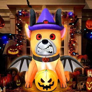 5FT Halloween Inflatables Devil Puppy Outdoor Decorations Build-in Bright LED... - Picture 1 of 7