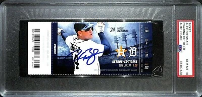 ALEX BREGMAN Signed Auto 1st MLB Hit Full Ticket 7/31/16 Graded PSA/DNA 10 GEM - Image 1 of 4