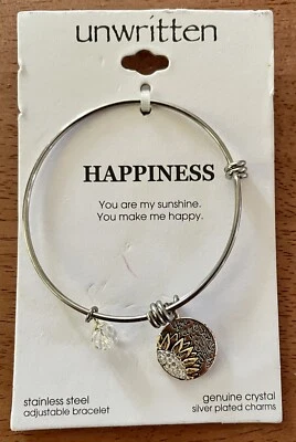 Brazalete chapado en plata HAPPINESS "eres mi sol" sin escribir Foto 1 de 4