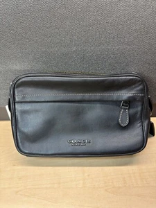 NWT! RARE! F39946 Coach Graham Crossbody In Black Leather Belt Bag - Picture 1 of 11