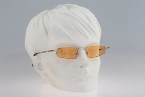 Robert Rudger 1920 230 17, 90s gold & silver rectangle cat eye sunglasses NOS - Picture 1 of 10