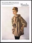 1960s Vintage Maximilian Emba Fur Coat Fashion Virginia Thoren Photo Print Ad b