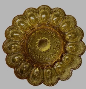 VINTAGE AMBER INDIANA GLASS 15 DEVILED EGG DISH  - Picture 1 of 4