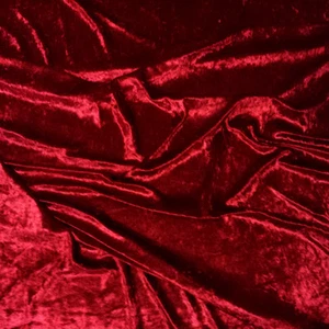 Red Premium Crushed Velvet Fabric Craft Dress Stretch Material 150cm 59" Width - Picture 1 of 1