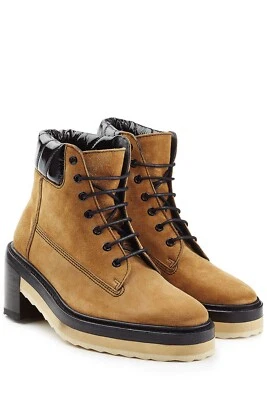 Nuevo Mujer PIERRE HARDY Marrón Tostado Cuero Gamuza Botines Talla EUR 39 / US 9 Foto 1 de 4