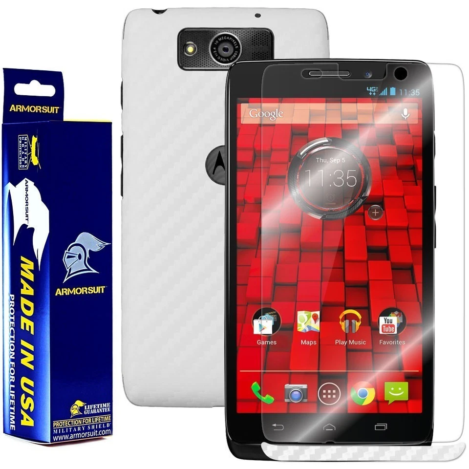ArmorSuit MilitaryShield Motorola Droid Maxx Screen Protector + White Carbon USA - Image 1 of 4