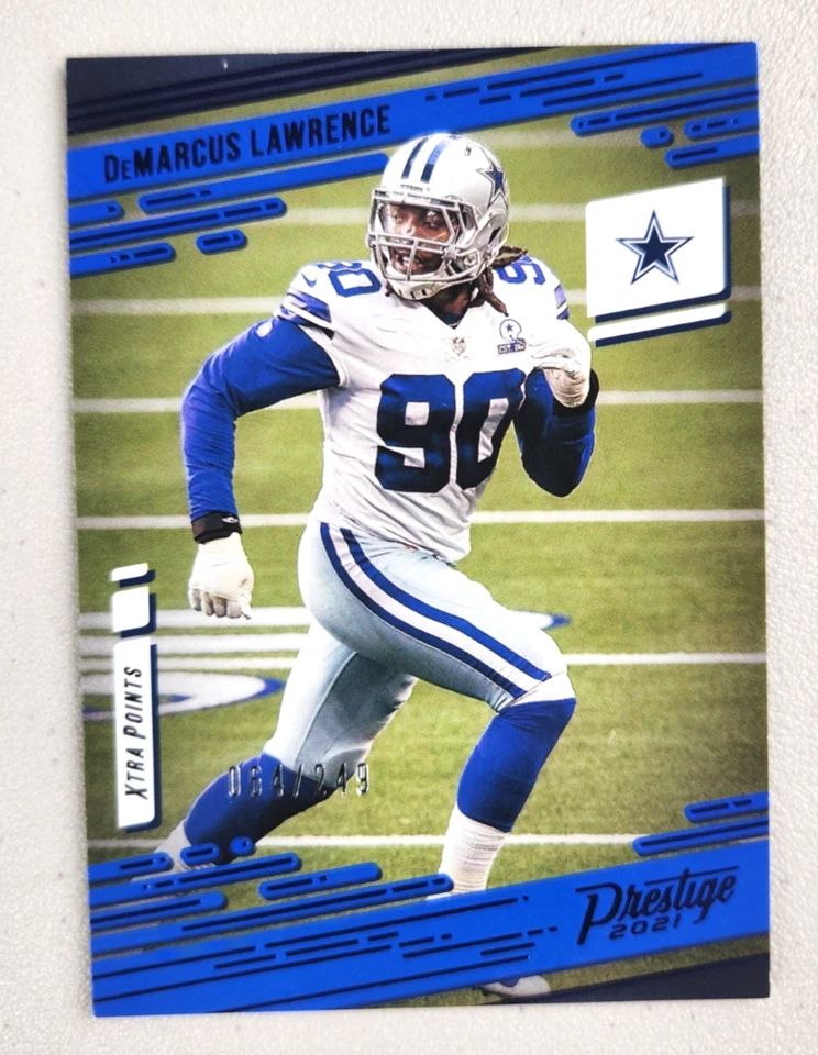🔥DeMarcus Lawrence #12 2021 Prestige XTRA Points #/249 Blue Parallel Base Card! - Image 1 of 3