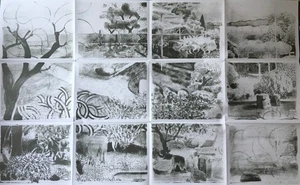 Matthias Weischer „Der Garten“ signiert 75 x 130 cm handsigniert - Bild 1 von 5