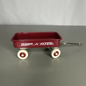 Vintage Miniature Metal Radio Flyer Little Red Wagon - Picture 1 of 6