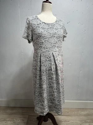 SKIES ARE BLUE vintage inspired maternity dress lace size Large Grey NWT A347 - Image 1 of 4
