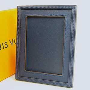 Auténtico marco de soporte para fotos LOUIS VUITTON CARDUL PHOTOHENRI cuero azul marino sin usar - Imagen 1 de 8