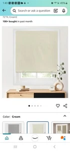 Persianas portátiles Cream Blackout sin taladro sin herramientas 36" W X 72" H - Imagen 1 de 12