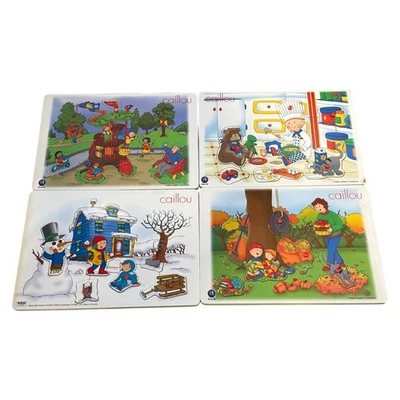 Irwin Caillou Puzzles Lot 4 Fall Winter Kitchen Park Wood Knobs Vintage c 2002 - Image 1 of 4