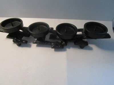 Kerzenständer Metall Adventskranz Schwarz Gusseisen L = 35,5 cm  ca. 1,9 Kg - Bild 1 von 4