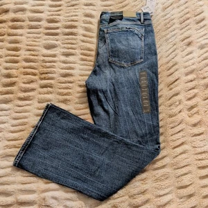 Neu Schnalle schwarz Herren Jeans 36x34 Passform Nr. 53 Bootcut verblassen Schnurrhaare BKE Mid Rise - Bild 1 von 8