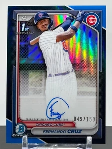 Fernando Cruz 2024 Bowman Cromo Auto Blu Rifrattore #CPA-FC /150 - Foto 1 di 3