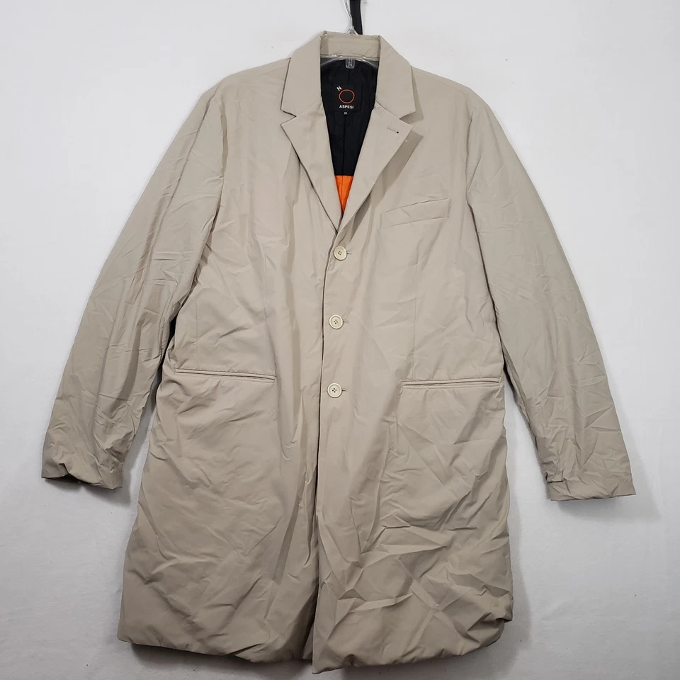 Aspesi Nuvola Comfort Light Insulated Nylon Overcoat Jacket Men's Medium Khaki - Image 1 of 4