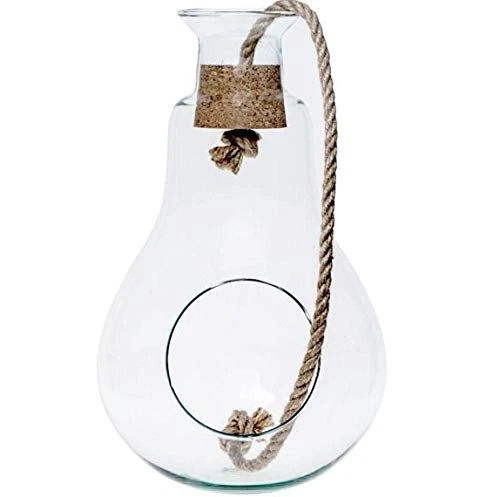 Jarrón terrario pera con tapa de corcho cuerda colgante 12"/30cm bosque en el frasco Foto 1 de 1