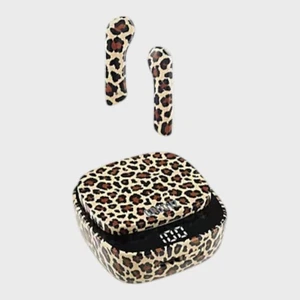 GROOVZ Earbuds Wireless Bluetooth 5.3 mit Ladecase LED Display Leopard - Bild 1 von 1