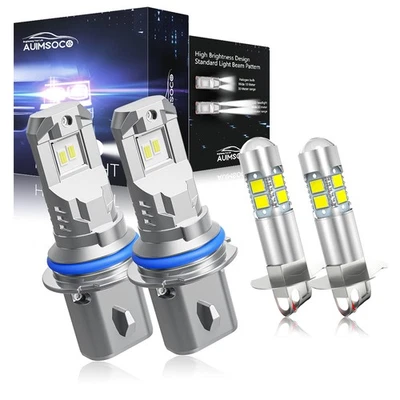 For Toyota Previa 1991-1993 4x 9004 H3 LED Headlight Hi/Lo Fog Beam White Bulbs - Image 1 of 4