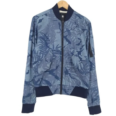 G-Star Casual Jacket Men Cotton Blue Rackam Floral Ee1 Size XS Foto 1 de 4