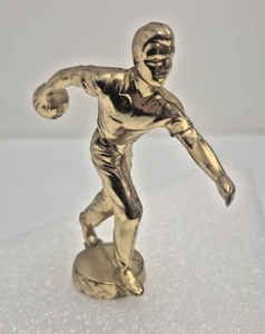 Vintage goldfarben Metall männlich Bowling Bowler Trophäe Topper 4" hoch - Bild 1 von 8