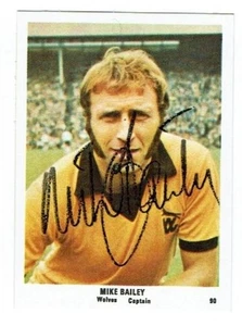 MIKE BAILEY signed 1970/71 SUN Football card #90 WOLVES ENGLAND - Picture 1 of 2
