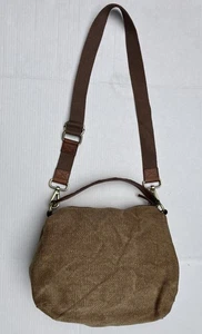Sundance Stitched Linen Woven Tan Natural Jute Crossbody Hand Bag Purse Boho - Picture 1 of 16