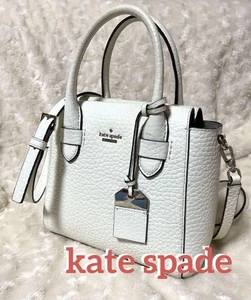 m98 Kate Spade New York Mini Bag White Canvas Crossbody Lightly Used - Bild 1 von 24