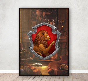 Póster Harry Potter Cresta de Gryffindor Mundo Mágico Arte de Pared Impresión A4 Enmarcado - Imagen 1 de 5