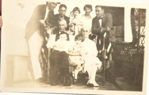 Vintage Family of Nine RPPC Postcar some sat some stood William Richard Jake - Picture 1 of 3