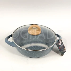 Masterclass Premium Collection 9,5" 2,6 Quart Niedriger Kasserolle Deckel Kochgeschirr Blau Neu - Bild 1 von 7